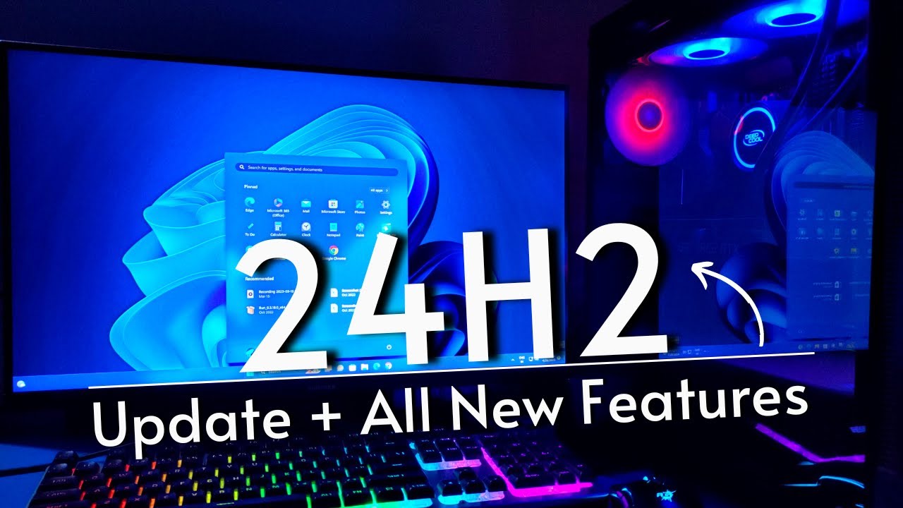 Scherm met afbeelding van de update 24H2